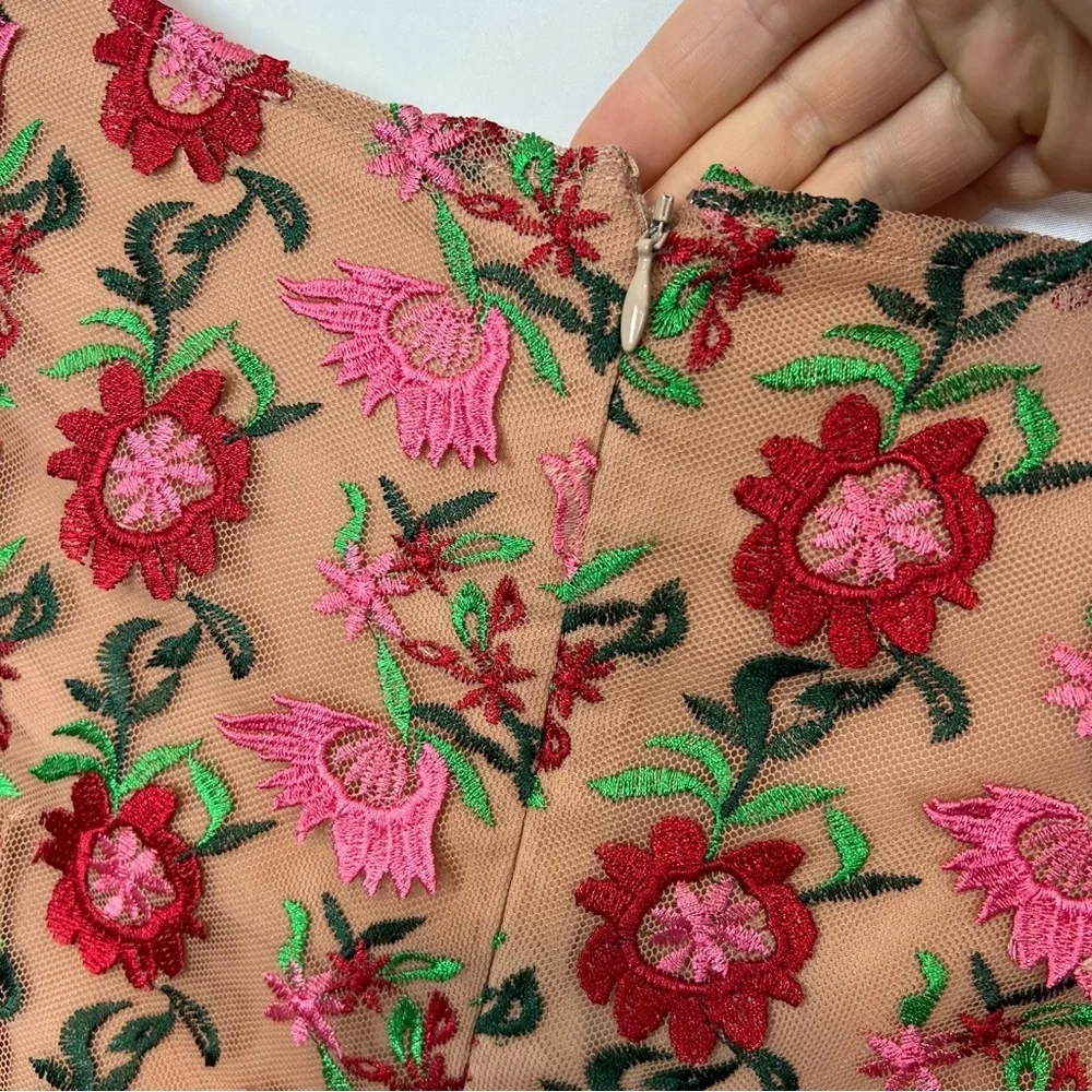 For Love and Lemons floral Embroidery Midi Dress S - Picture 6 of 10